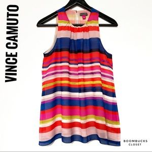 Vince Camuto Multicolor Striped Flowy Top